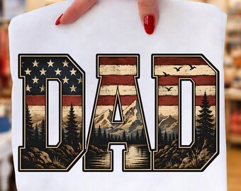 Patriotic Hunting Dad PNG, American Flag Camo Sublimation, Outdoor Father’s Day Shirt Digital Download,