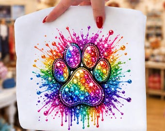 Dog Paw Paint Splash PNG, Dog Lover Sublimation Design, Funny Dog Print Sublimation, Digital Download,