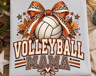 Volleyball Mama PNG, Coquette Game Day Mom Shirt, Fall Sports Sublimation, Trendy Sublimation Design Digital Download