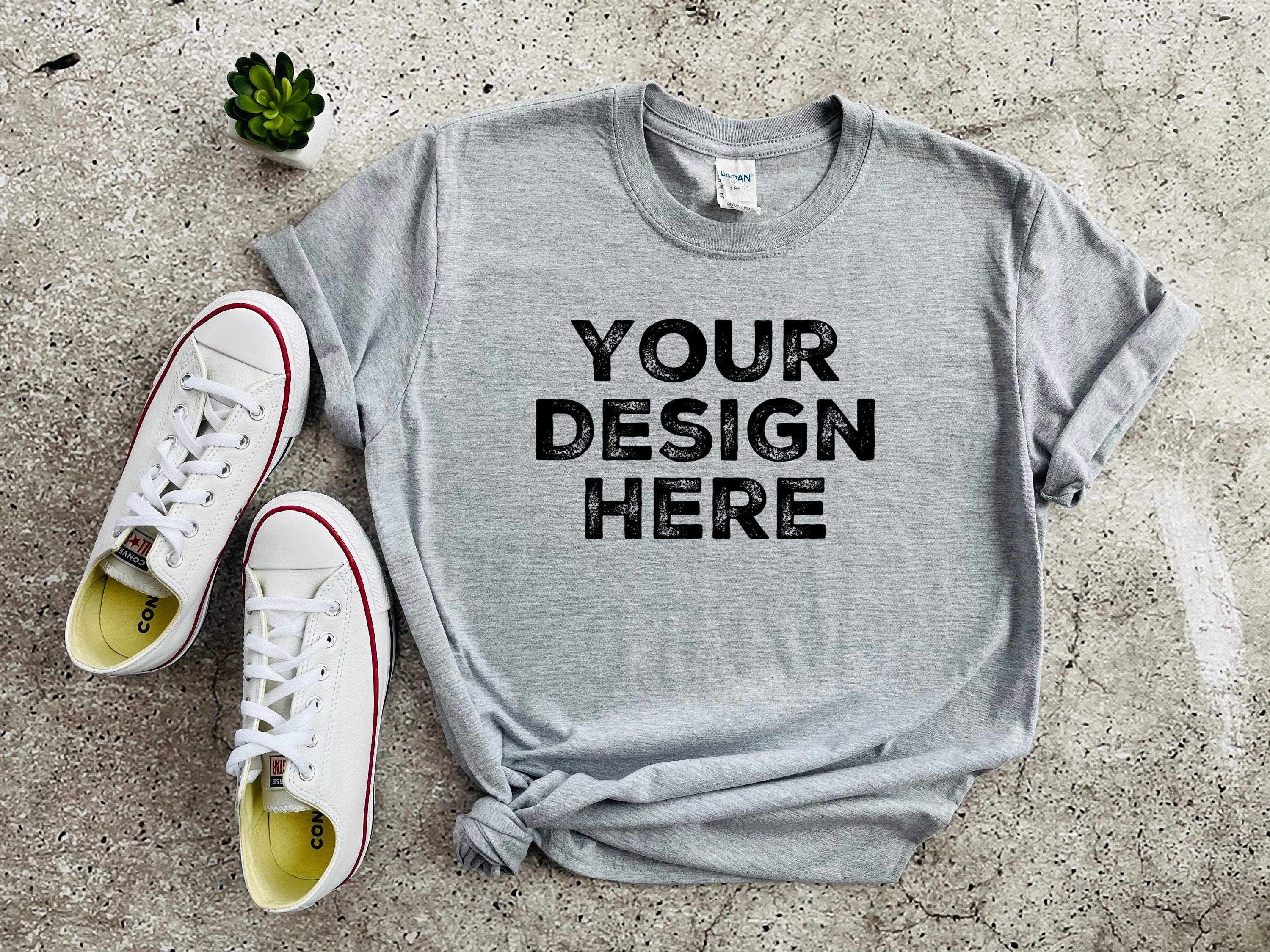 Sport Grey Mockup Tshirt Gildan Softstyle Unisex Sport Grey | Etsy