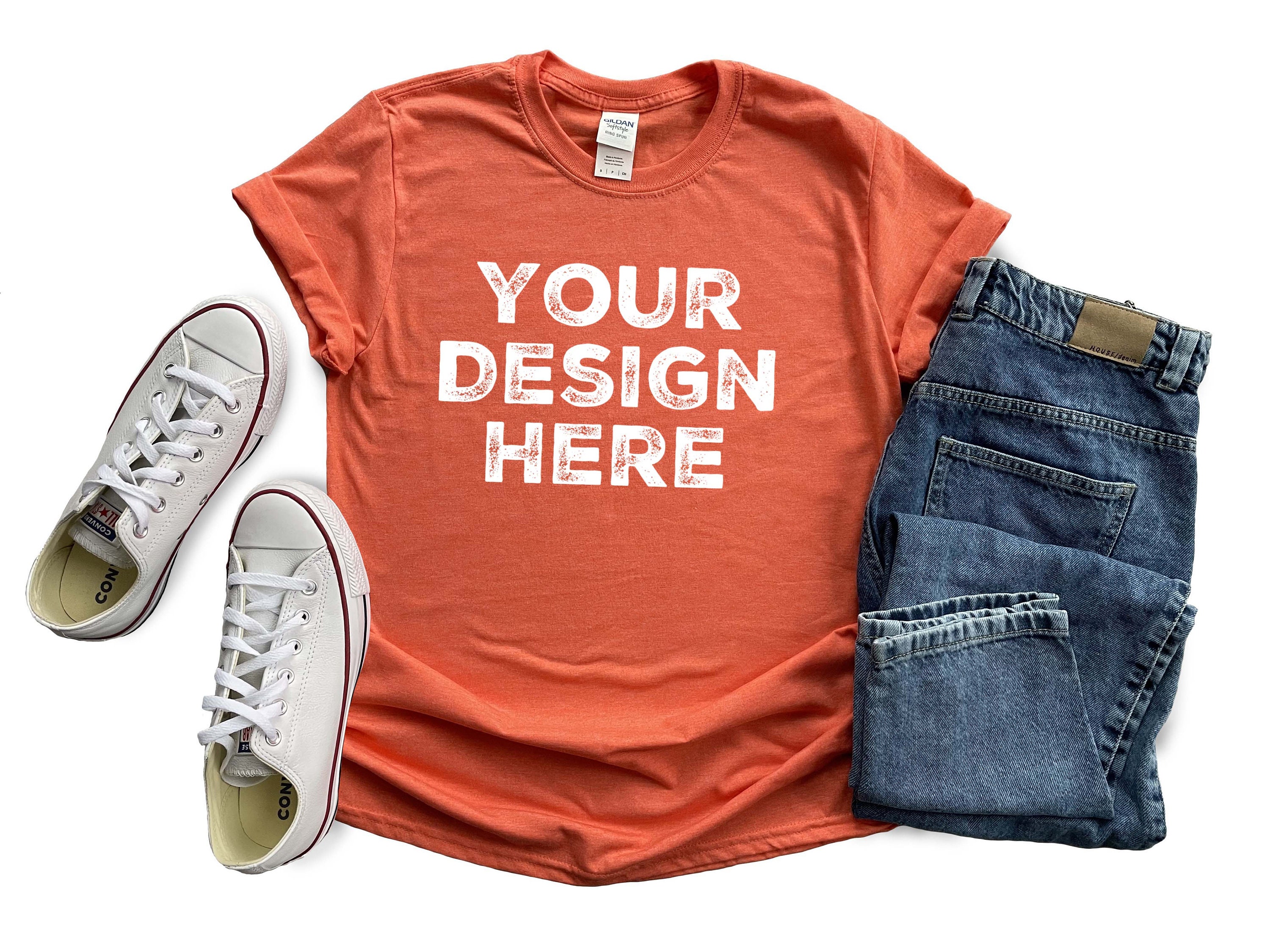 Heather Orange Shirt Mockup Gildan Mockup Tshirts Gildan Etsy