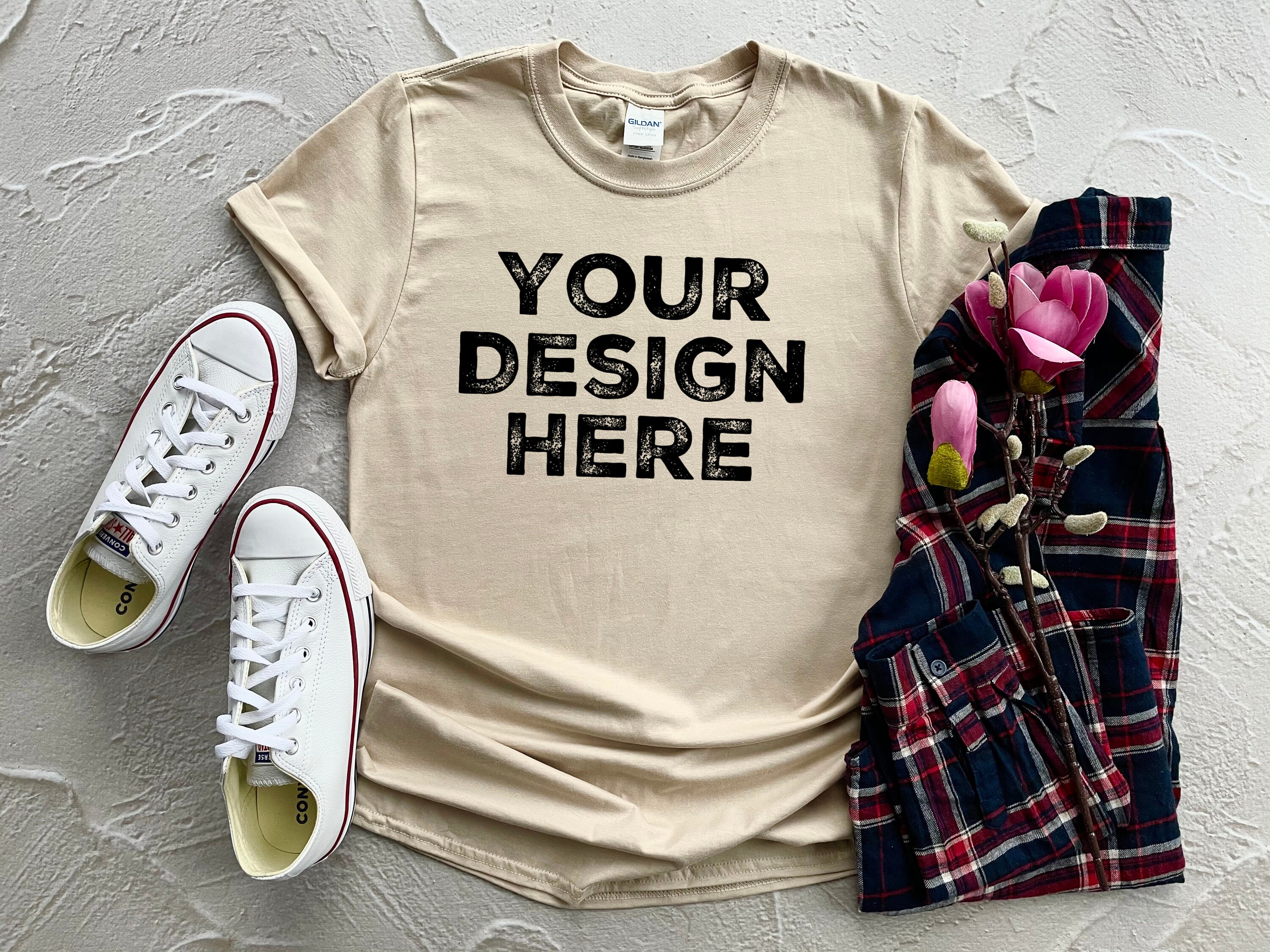 Download Sand Mockup Shirt Gildan Softstyle Unisex T Shirt Mock Up Etsy