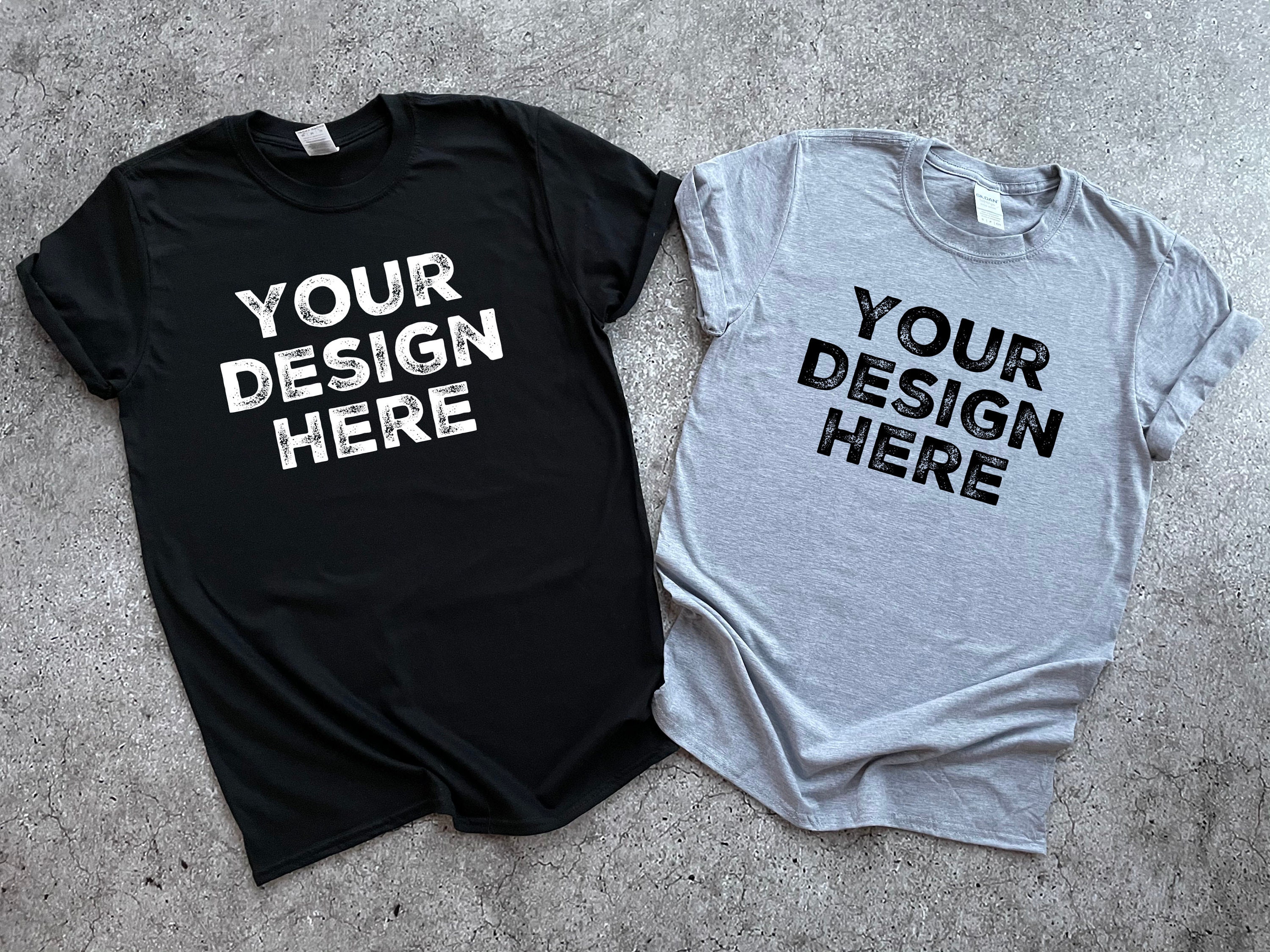 Couple Mockup Shirt Black Sport Grey Couple Mock up T