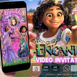 Encanto Birthday Video Animated Invitation. Encanto Invitation with Picture