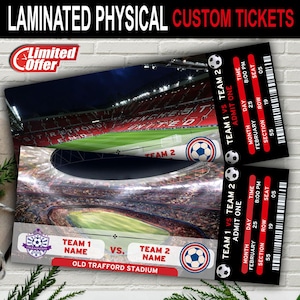 PHYSIKALISCHES LAMINIERT Angepasstes Fußballticket-Thema Sportüberraschungs-Entdeckungskarte, Fußball-Weihnachtskarte-Überraschungsgeschenk-Andenken