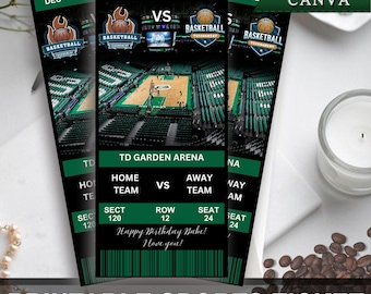 Entradas de baloncesto para imprimir, entradas de baloncesto, entradas sorpresa de baloncesto, entradas de regalo de baloncesto, entradas deportivas personalizadas