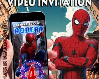 Invitation vidéo de fête d'anniversaire Spiderman