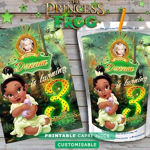 Baby Tiana Caprisun Juice Birthday Party Labels for kids
