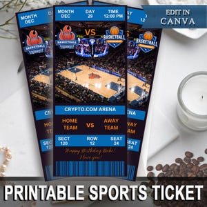 Druckbare Basketball Tickets, Basketball Tickets, Basketball Surprise Ticket, Basketball Geschenkkarte, Sport Custom Tickets