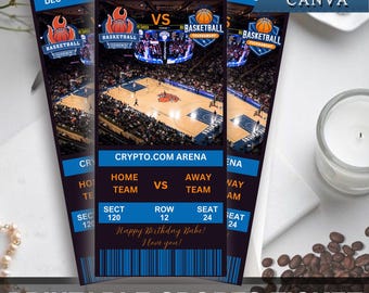 Printable Basketball Ticket: Surprise Gift, Custom Sports Souvenir (Digital Download)