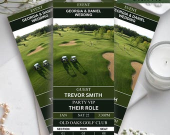 Bruidsjonkers voorstel ticket golf, gepersonaliseerd cadeau meesters bruidsjonkers, vrijgezellenfeest vragen stalknecht idee, getuige of jr. stalknecht bruiloft