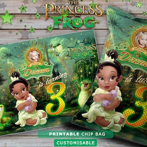 Personalized Baby Tiana Party Pack, Baby Tiana Chips Bag Label, Printable Baby Tiana Party Bundle, Baby Tiana Party Supplies Digital JPEG