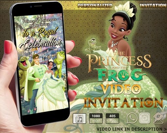 Princess and the frog invitation, Princess and the frog birthday invitation, Princess and the frog baby shower, princess tiana invitation