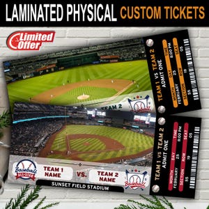 Physische Sportveranstaltung Ticket | Anpassbare Fußballkarte | Personalisierte Baseball-Karte | Laminiertes Ticket | Basketball | Hockey Fußball