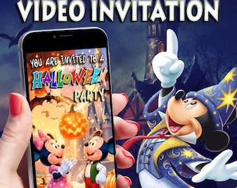 Invitation vidéo d'anniversaire Mickey Mouse pour Halloween (Téléchargement numérique)