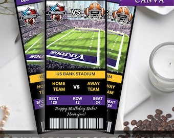 Billet de football personnalisé Billet de match de sport personnalisé souvenir imprimable en téléchargement numérique pour TOUTES LES ÉQUIPES Billet d'entrée pour un événement sportif