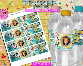 Frozen fever water bottle labels