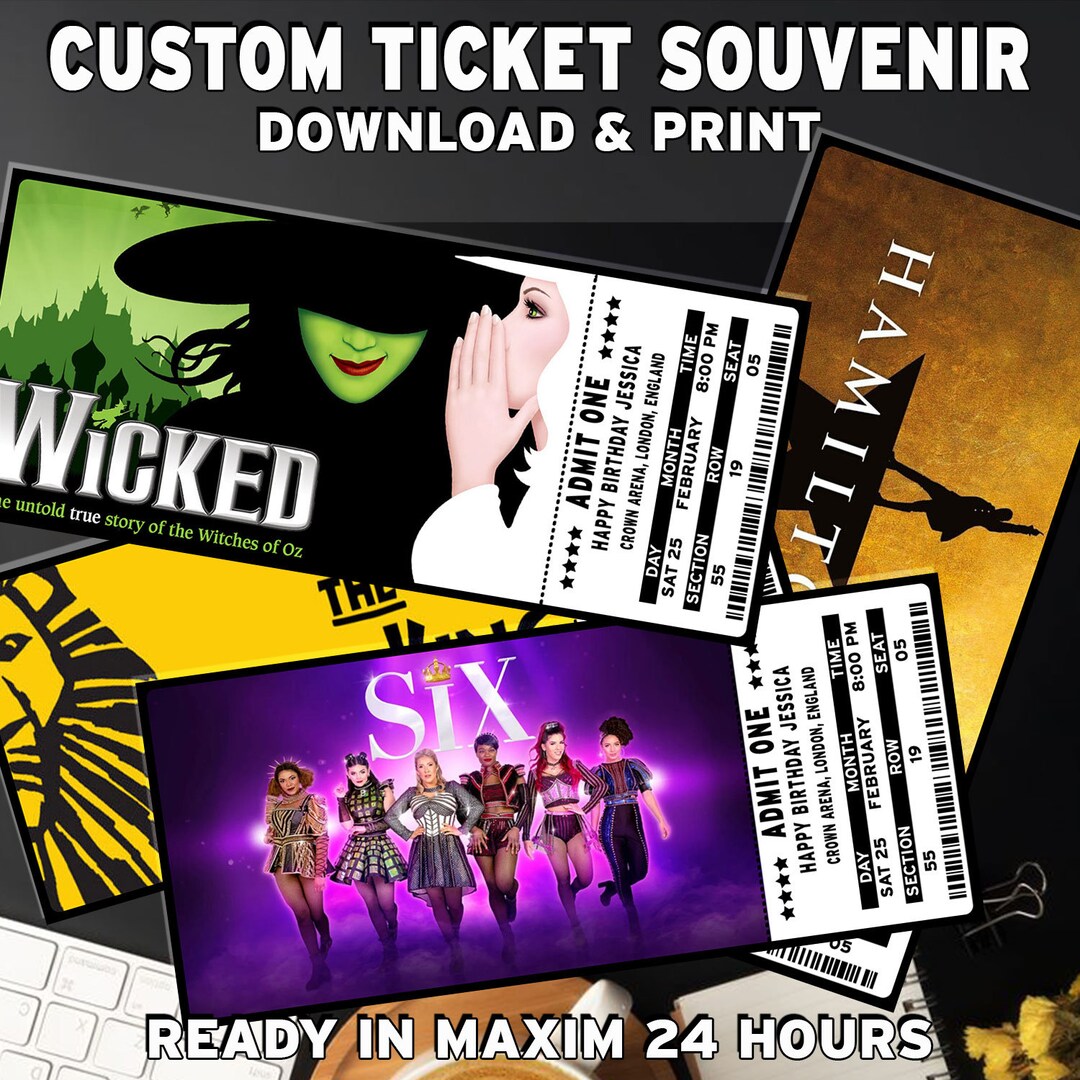 Custom Printable Theatre Ticket, Theatre Ticket Download, Customized Event Ticket, Theatre