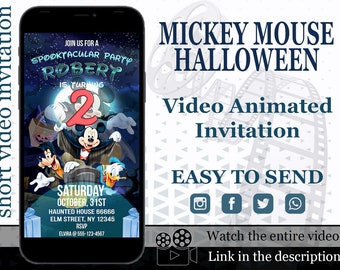 Mickey Mouse Halloween Animated Video Invitation (Digital)