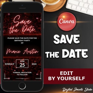 Graduation Save the Date Template for Texting, Save the Date Text message, Canva Template, Animated Save the Date, Graduation Party Template