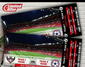 Billet de match de football personnalisé physique, Billet de football personnalisé, Cadeau billet de football universitaire, Billet de match de football surprise, Souvenir