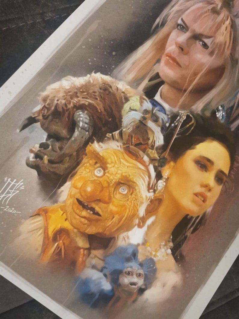 Labyrinth as the World Falls Down Art Print Jarreth David Bowie Fan