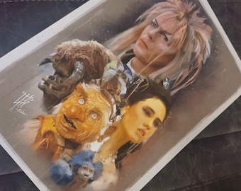 Laberinto: mientras el mundo se derrumba Impresión artística Jarreth David Bowie Arte de fan Pintura Obra de arte digital Hoggle Ludo Arte de retrato Laberinto Película