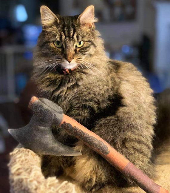 Epic Items Catnip Toy Battle Axe, Kitty Kicker, Filled W/certified