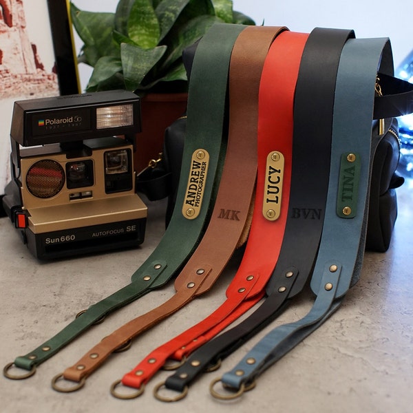 Personalized Camera Strap, Leather Camera Neck Strap, Durable Leather Camera Straps for DSLR, Mirrorless & Film Cameras, Travel Gift