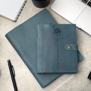 Personalized Leather Journal Refillable, Customized Spiral Journal with White or Craft Paper, Monogrammed Leather Notebook Format A6 or A5