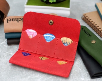 Guitar Gifts for Men, Leather Guitar Pick Holder, Personalized Gifts for Musicians, Custom Guitar Pick Case, Gift for Music Lover