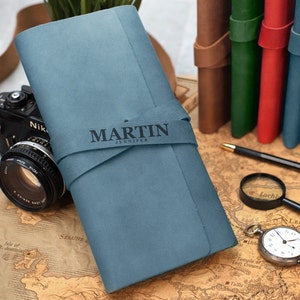 Quaderno viaggiatori, Diario in pelle personalizzato con personalizzazione, Quaderno in pelle ricaricabile, Diario monogrammato con carta rilegata a spirale