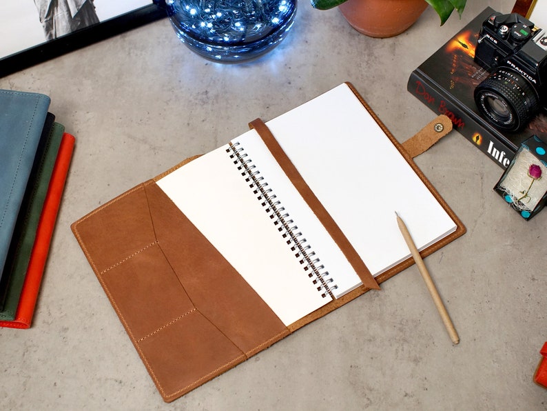 Leather Notebook Cover A5 A6 Refillable Journal Cover Etsy Canada