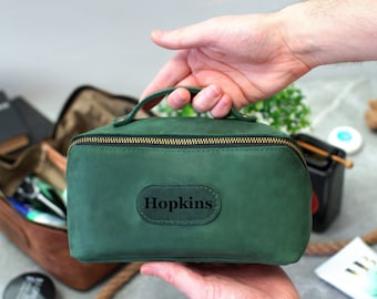 Benutzerdefinierte Leder Dopp Kit, Groomsmen Vorschlag, personalisierte Kulturtasche für Ihn, Herren Reisekosmetiktasche, Jubiläumsgeschenke für Ehemann