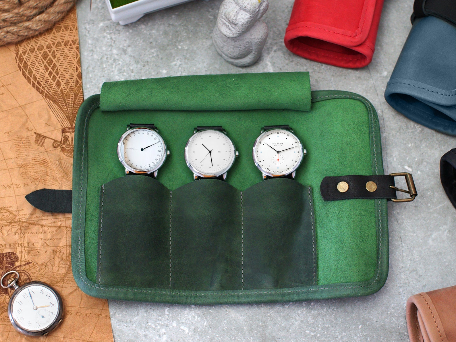 Custom Watch Shell Leather Watch Roll, Personalized Watch Roll, Customized Leather Watch ...