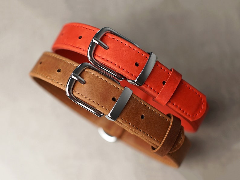 Personalized Leather Pet Collars for Dogs with Custom Laser Etsy