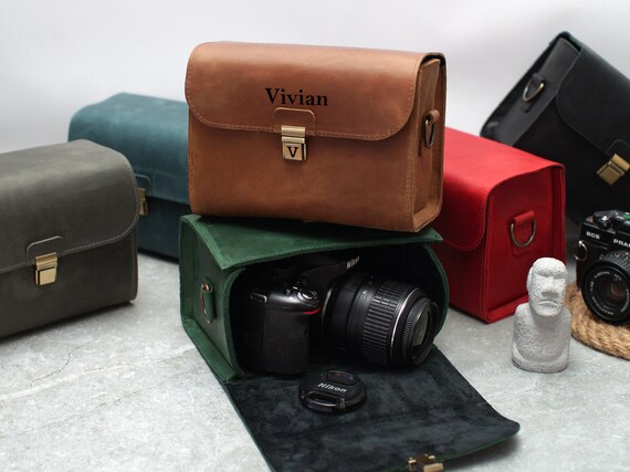 Custom Camera Bag Engraved Genuine Leather Crossbody Camera Bag Personalized Shoulder Camera Bag Mini Camera Bag for Photographer Etsy