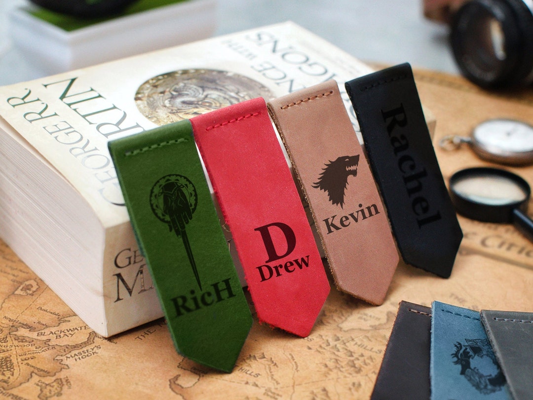 Leather Bookmark Custom Engraved, Personalized Leather Triangular ...