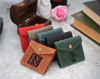 Leather Travel Jewelry Organizer with Engraved Name, Personalized Small Jewelry Case for Women or Men, Wedding Keepsake, Bridesmaid Proposal