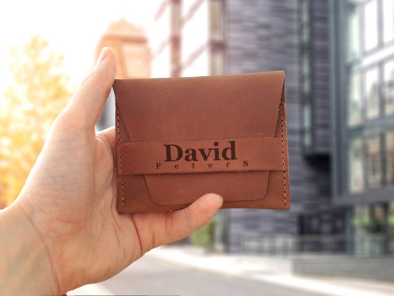 Personalized Men's Leather Wallet Engraved Leather 