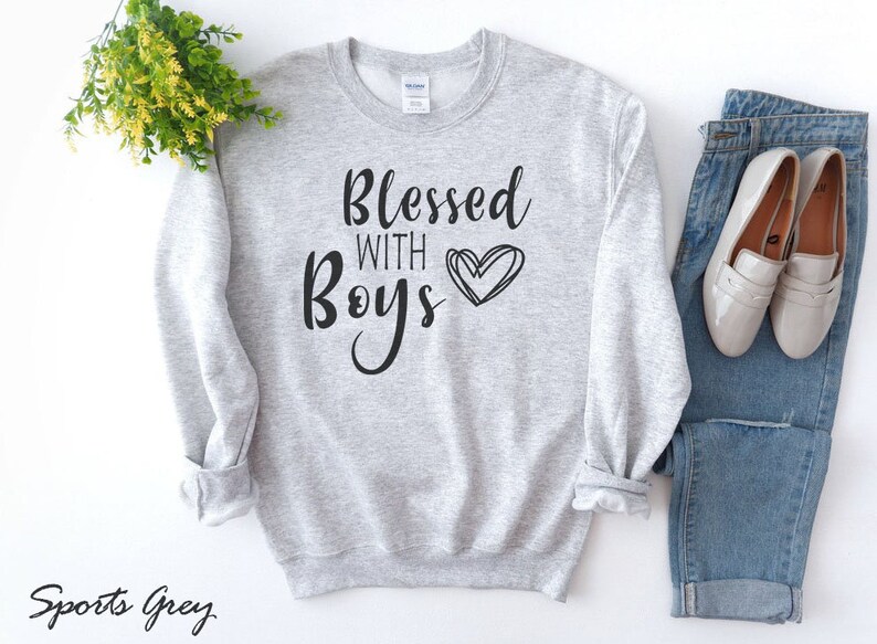 Blessed with boys sweatshirt boy mom hoodie boy mom hoodie Etsy