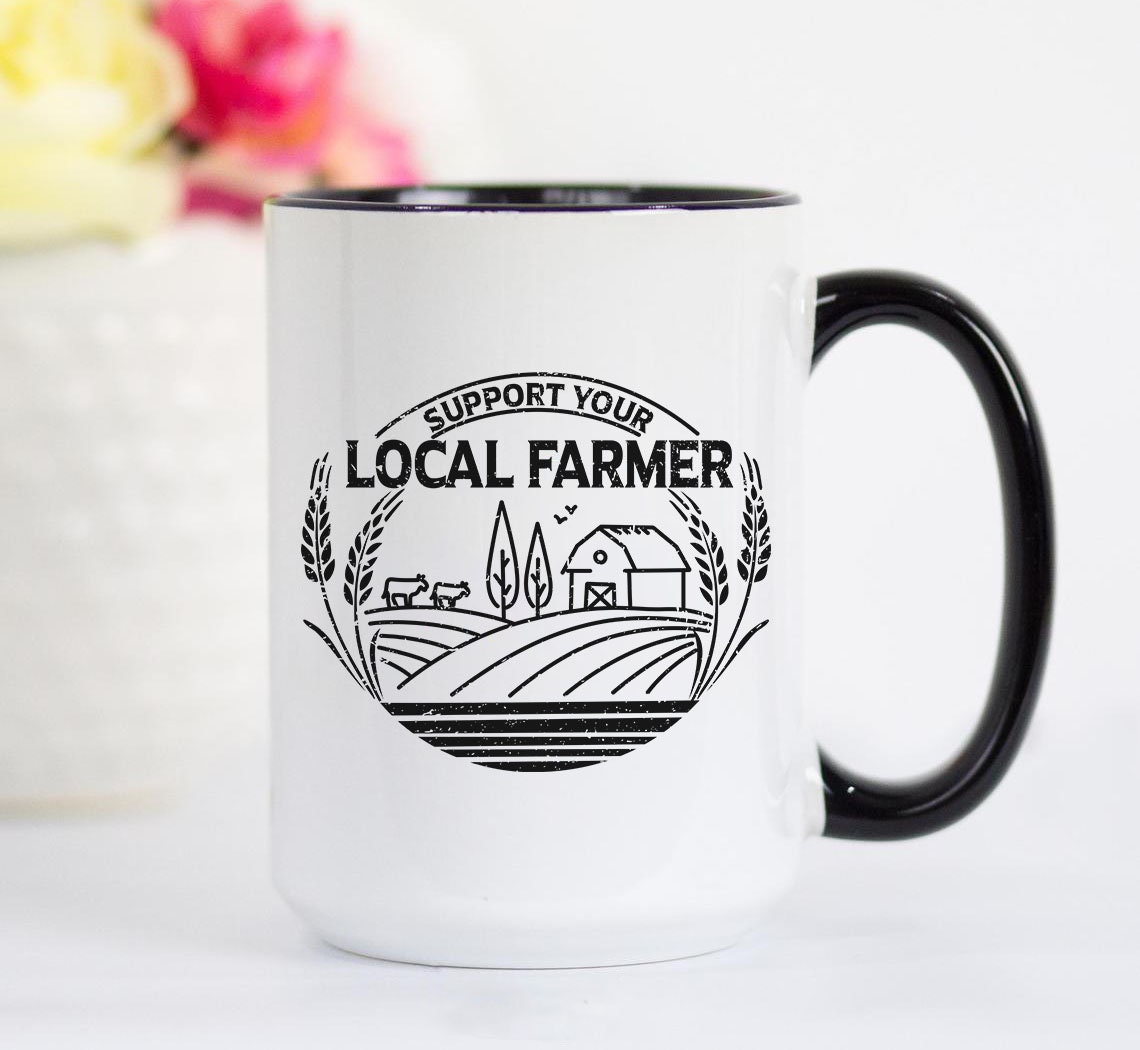 Support local farmer coffee mug local farmer mug farm cup Etsy