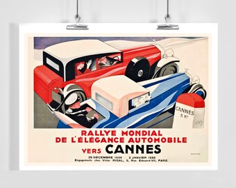 Affiche Originale Du Rallye De L'Armagnac 1957 – Poster Vintage Multicolore – Édition Neuve