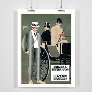 Burger & Zimmermann Luzern Cartel publicitario vintage - Enmarcado / Sin marco