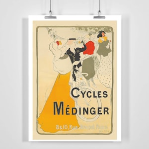 Cartel publicitario vintage de Cycle Medinger France - Enmarcado / Sin marco