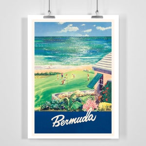 Bermuda Vintage Travel Poster - Framed / Unframed