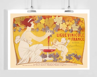 ヴィンテージワイン広告 - フランスワインのポスターまたはキャンバス