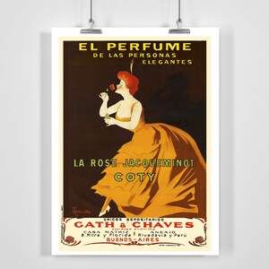 El perfume... La Rose Jacqueminot Coty Vintage Advertising Poster por Leonetto Cappiello - Enmarcado / Sin marco
