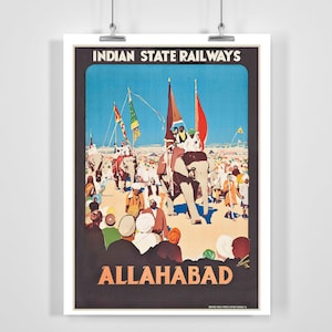 Allahabad India Vintage Travel Poster - Framed / Unframed