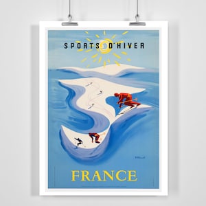 Sport D&#39;hiver Winter Sports France Vintage Ski Poster - Frame/ Unframed